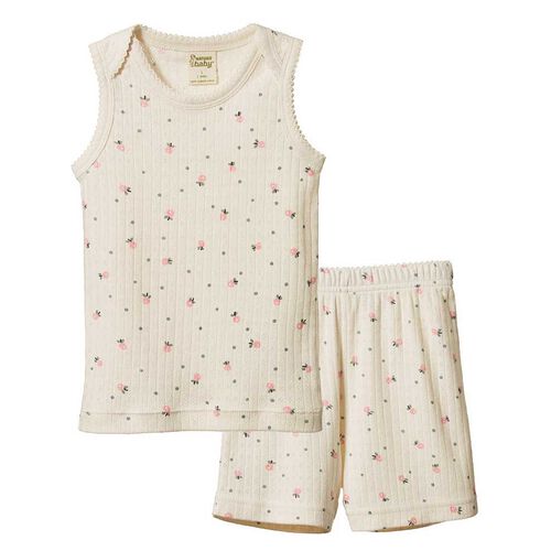 Nature Baby Singlet Pyjama Set Pointelle 3-4Y